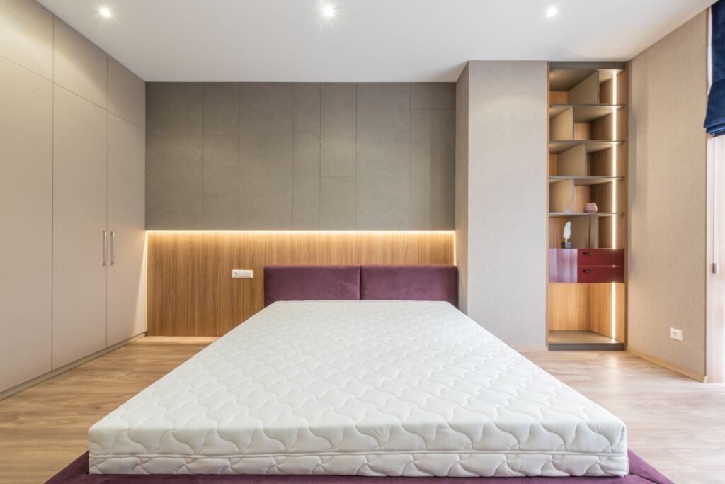 Memory foam mattress in a bedroom