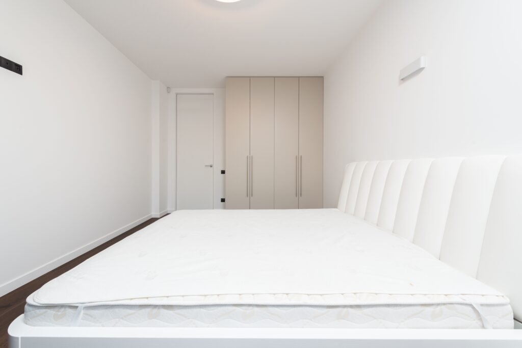 Gel memory foam mattress topper on a bedroom bed