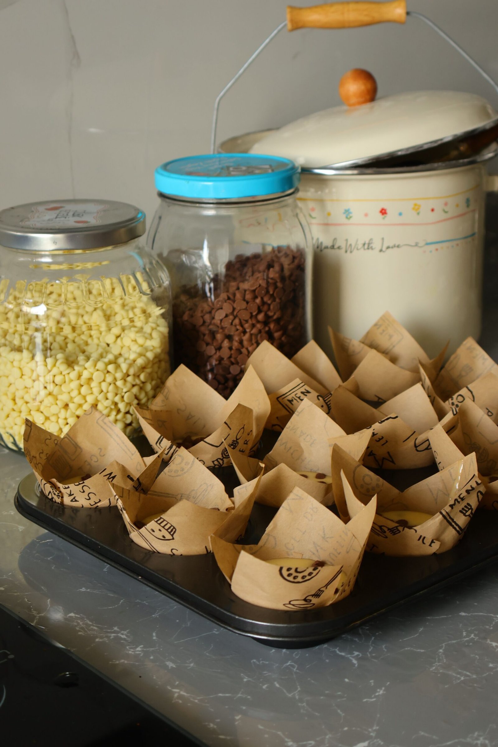 Air fryer liners in bowls ready for use
